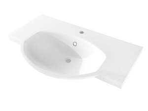 Alyssa Floor-Standing Bathroom Furniture 81 cm Tobacco Oak with White Washbasin