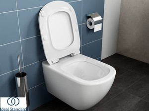 Abattant WC slim Ideal Standard® Tesi Soft-Close blanc soie mat