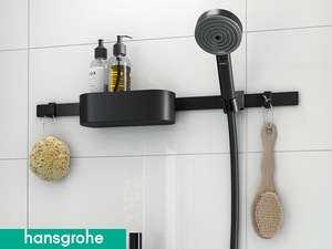 Accessoires douchette Eco Hansgrohe® WallStoris noir mat