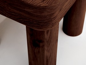 Support pour lavabo totem Kracklite Panka H45 cm en bois plaqué frêne foncé