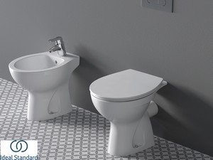 Distanziertes Stand-WC Ideal Standard® Quarzo-Eurovit Abfluss an der Wand Weiß glänzend