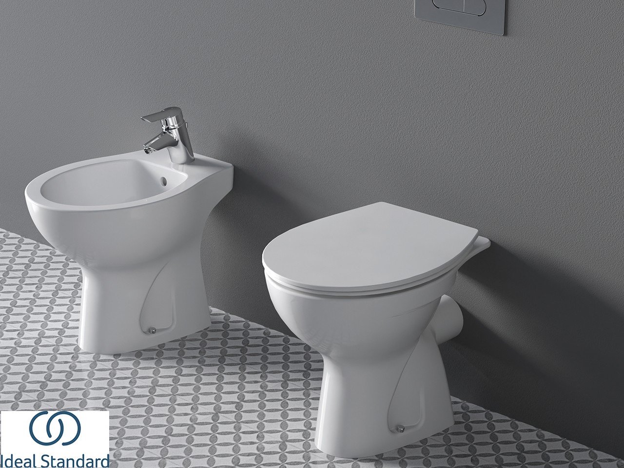 IDEAL STANDARD® QUARZO-EUROVIT FLOOR-MOUNTED BIDET GLOSSY WHITE ...