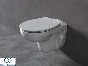 Abattant WC Ideal Standard® Quarzo-Eurovit blanc brillant avec charnières en nylon