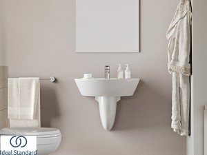 Lavabo Ideal Standard® Quarzo-Eurovit 55x46 cm con Troppopieno Ceramica Bianco Lucido