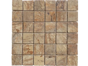 Mosaico Bali Gold 30x30 Gres Effetto Ardesia Oro