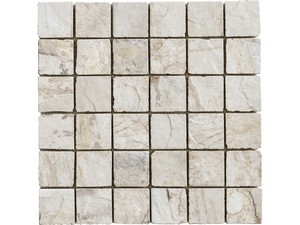 Mosaico Bali White 30x30 Gres Effetto Ardesia Bianca