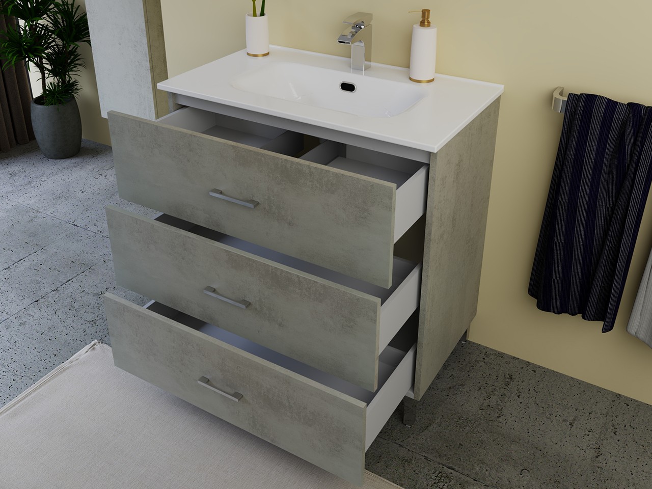 mobili bagno a terra 80 cm