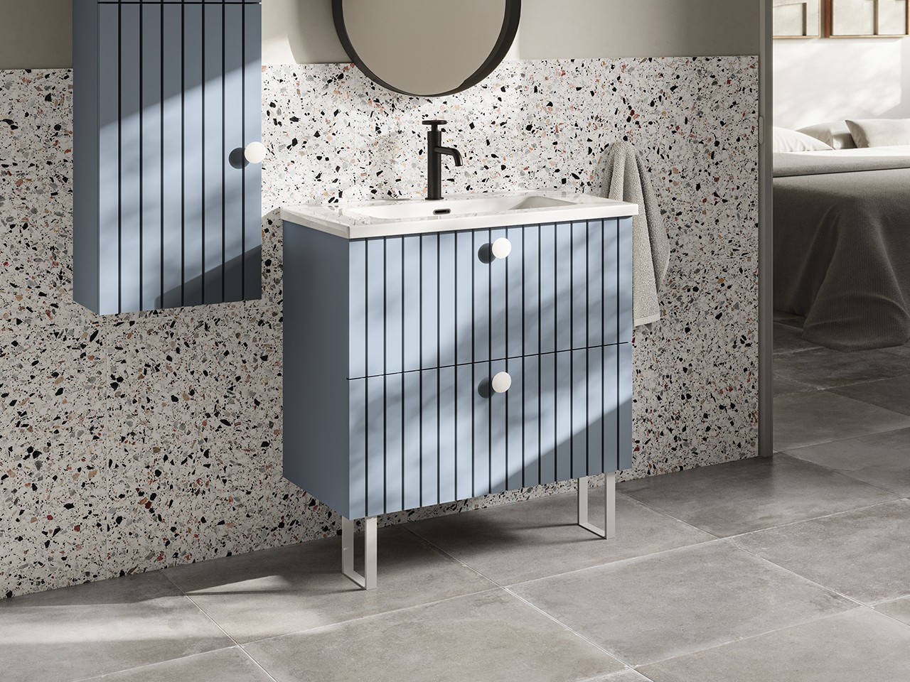 mobile bagno con lavabo a terra