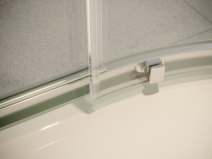 Cabine de douche semi-circulaire porte battante transparente 8mm H195cm AIR