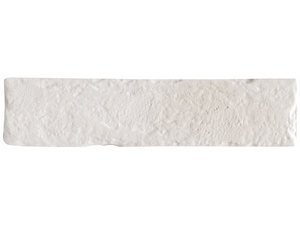 Wandfliese Brixton White 6X25 Feinsteinzeug mit Ziegeloptik Weiss