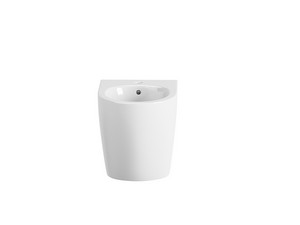 Floor-mounted Bidet Back-to-Wall Cardano Space-Saving D49 Glossy White