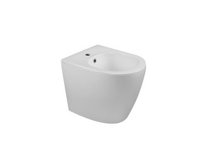 Floor-mounted Bidet Back-to-Wall Cardano Space-Saving D49 Glossy White