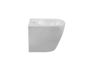 Floor-mounted Bidet Back-to-Wall Cardano Space-Saving D49 Glossy White