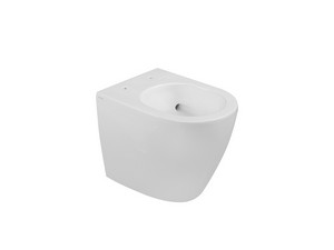 WC à poser adossé au mur Cardano Vortex gain de place P49 blanc brillant