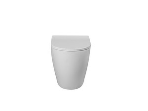 WC à poser adossé au mur Cardano Vortex gain de place P49 blanc brillant