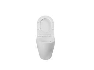 WC à poser adossé au mur Cardano Vortex gain de place P49 blanc brillant