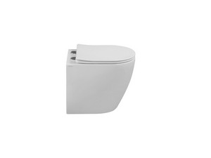 WC à poser adossé au mur Cardano Vortex gain de place P49 blanc brillant
