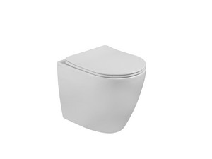 WC à poser adossé au mur Cardano Vortex gain de place P49 blanc brillant