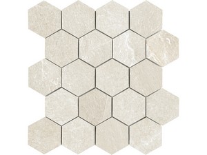 Cardiff White Esagona Mosaic 29x27 Stoneware Slate Effect White