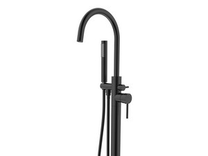 Carola Freestanding Bath Mixer with Handshower Black Matt