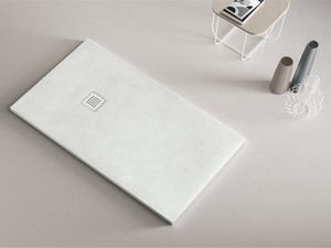 Receveur de douche Cemento 90X90 H3 résine blanc