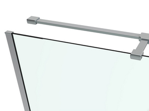 Cabine de douche d'angle Chakra 80x100 h195 porte pivotante ouverture à gauche et paroi latérale verre chrome transparent 8 mm