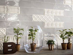 Carrelage Chelsea décor Mix 7,5x30 brique 3D blanc