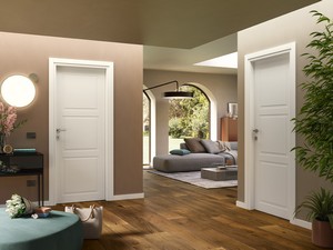 Classic Slim Hinged Door 70xH210 cm White Lacquered