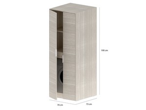 Waschmaschinenverkleidung Tribeca Hoch cm 70X73Xh190 2-türig Weiß Rock