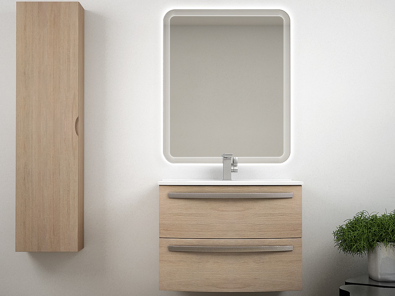 Vicco Tavolo Toeletta Lennox - Rovere - 100x75 Cm Con 2 Cassetti - Scrivania Moderna