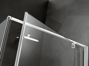 Cabine de douche d'angle Dado 90x90 h200 porte pivotante ouverture à droite et paroi latérale verre 8 mm transparent chrome