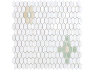 Mosaïque verre Daisy Green 29,5x29,8 cm blanc