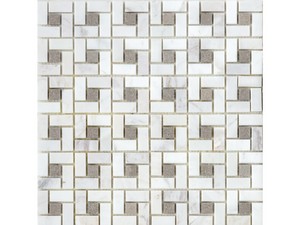 Mosaico Marmo Damier Taupe 30,5X30,5 Grigio/Bianco