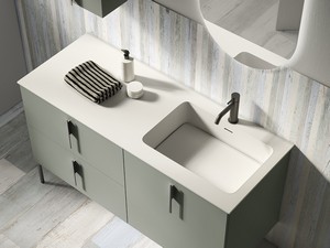 Okry Washbasin 130x50 cm Right-Hand Matt White