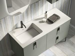 Okry Washbasin 130x50 cm Left-Hand Basin Matt White