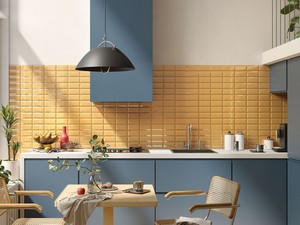 Carrelage Diamante Mustard 7,5x15 métro jaune moutarde