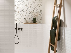 Fliese Diamante White 7,5x15 Weiß glànzend Diamanteffekt