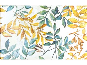 Fliese Easy Deco Leaves 25X40 Glänzend, Dekorelement mit Blättern