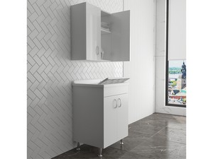 Meuble bac à laver Garden 60x50 cm en PVC blanc