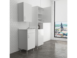 Stand-Hochschrank Eco 45x50 cm aus Holz Ausführung Weiß