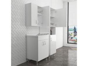 Stand-Hochschrank Eco 45x50 cm aus Holz Ausführung Weiß