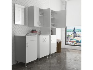 Stand-Hochschrank Eco 45x50 cm aus Holz Ausführung Weiß