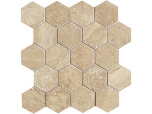 Elegance Travertino Beige Mosaic 29x27 3D Marble Effect