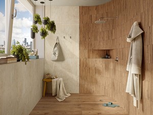 Carrelage Elegance Travertino Ivory 60x120 grès cérame effet marbre 3D ivoire