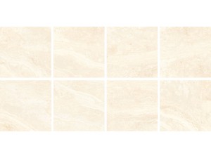 Fliese Elegance Travertino Ivory 90x90 Feinsteinzeug mit 3D-Marmoreffekt in Elfenbein