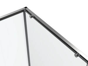 Cabine de douche d'angle feng shui 70x140 h200 porte coulissante et paroi latérale verre 6 mm transparent chrome