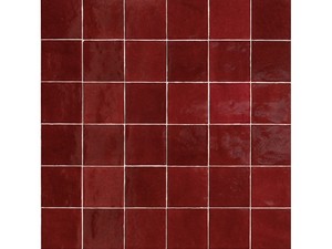 Piastrella Fez Bordeaux 10x10 Effetto Zellige Lucida Rossa