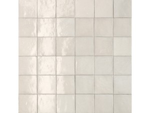 Piastrella Fez Gesso 10x10 Effetto Zellige Lucida Bianca