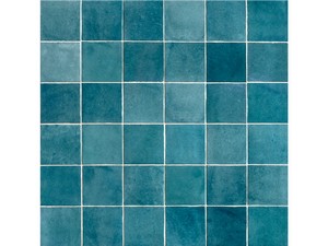 Piastrella Fez Petrolio 10x10 Effetto Zellige Lucida Blu