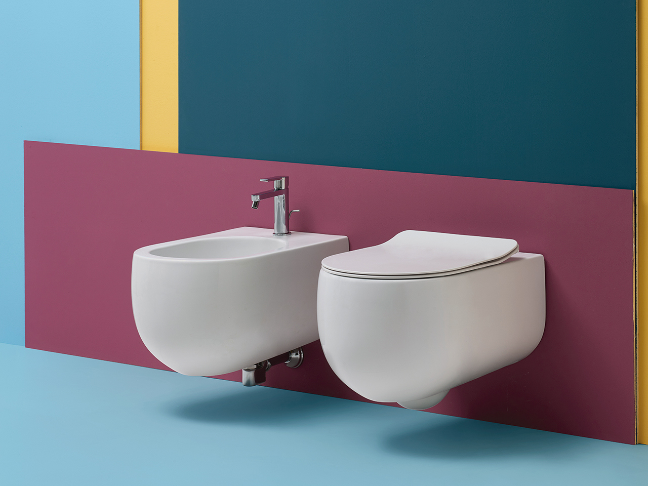 Wc suspendu sans bride flo matt 54 blanc mat iperceramica